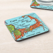 Colorful Cape Cod Map  Bier Onderzetter (Linkerzijde)