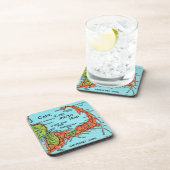 Colorful Cape Cod Map  Bier Onderzetter (Rechterzijde)