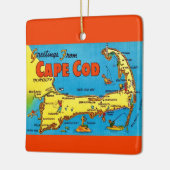 Colorful Cape cod Map Ornament (Links)