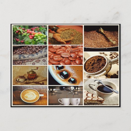 Colorful cappuccino koffiecafé drink collage briefkaart (Voorkant)