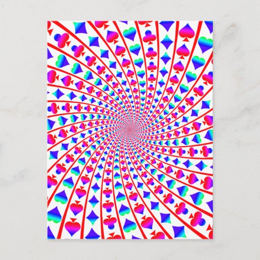 Colorful Card Suits Vortex Briefkaart (Voorkant)