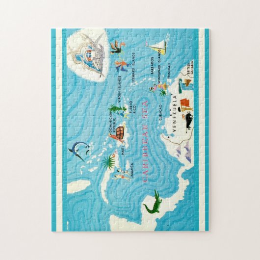 Colorful Caribbean Map  Legpuzzel (Verticaal)