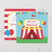 Colorful Carnaval Thlead Kids Birthday Party Kaart (Voorkant / Achterkant)