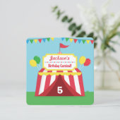 Colorful Carnaval Thlead Kids Birthday Party Kaart (Staand voorkant)