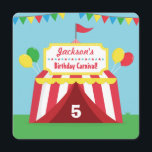 Colorful Carnaval Thlead Kids Birthday Party Kaart<br><div class="desc">Kinder zal blij zijn om deze heldere en vrolijke verjaardagsfeestuitnodiging te ontvangen met een rood-witte carnavalstent met veel kleurrijke bontvlaggen en ballonnen die rondhangen. De tent heeft een uithangbord met sterren om de naam van het verjaardagskind te vermelden! Perfect voor zowel jongens als meisjes. Dit is ook perfect voor scholen...</div>
