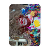 Colorful Carnival Clown Abstract Impressionisme Magneet (Verticaal)