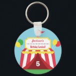 Colorful Carnival Kids Birthday Party Sleutelhange Sleutelhanger<br><div class="desc">De partij is er voorstander van dat gasten zich de carnaval van het verjaardagsfeest langs herinneren! Het heeft een rode en witte carnavaltent met veel kleurrijke vlaggen en ballonnen die rond hangen. De tent heeft een bord met sterren om de naam van het verjaardagskind te vermelden! Ideaal voor zowel verjaardagsjongens...</div>