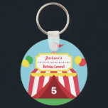 Colorful Carnival Kids Birthday Party Sleutelhange Sleutelhanger<br><div class="desc">De partij is er voorstander van dat gasten zich de carnaval van het verjaardagsfeest langs herinneren! Het heeft een rode en witte carnavaltent met veel kleurrijke vlaggen en ballonnen die rond hangen. De tent heeft een bord met sterren om de naam van het verjaardagskind te vermelden! Ideaal voor zowel verjaardagsjongens...</div>