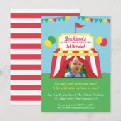 Colorful Carnival Kinderen van Birthday Foto Kaart (Voorkant / Achterkant)