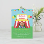 Colorful Carnival Kinderen van Birthday Foto Kaart (Staand voorkant)