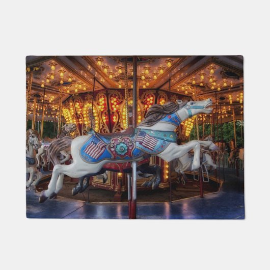 Colorful Carousel Horse and Merry Go Round Deurmat (Voorkant)