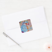 COLORFUL CAROUSEL HORSE DANK U VIERKANTE STICKER (Envelop)