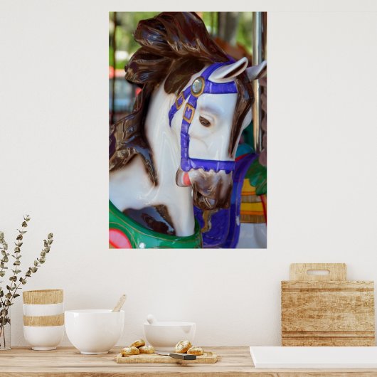 Colorful Carousel Horse Poster (Keuken)