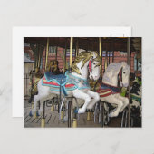 Colorful Carousel Horses Foto Art Briefkaart (Voorkant / Achterkant)