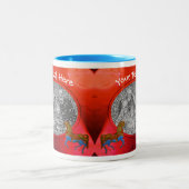 Colorful Carousel Horses Persoonlijke foto Tweekleurige Koffiemok (Center)