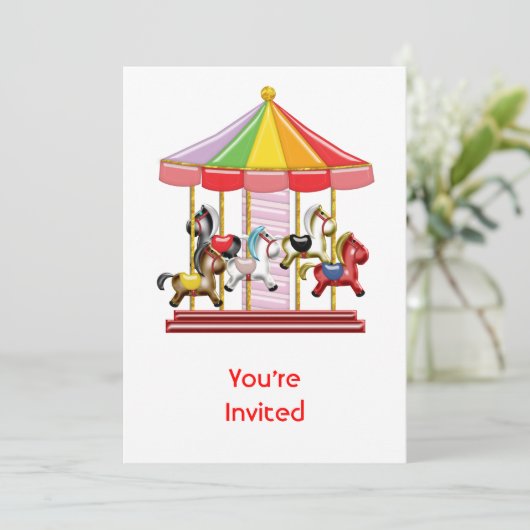 Colorful Carousel Kaart (Staand voorkant)