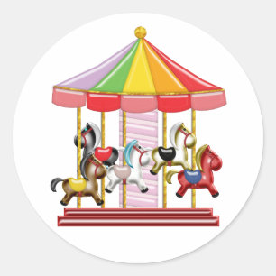 Colorful Carousel Ronde Sticker