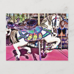Colorful Carrousel Horse at at Carnival Photo Gift Briefkaart