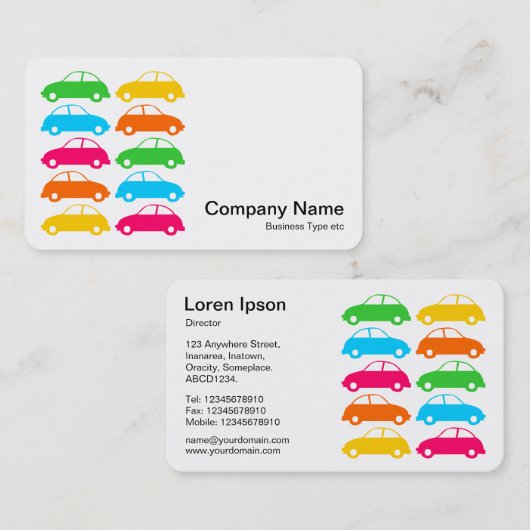 Colorful Cars 02 Visitekaartje (Voorkant / Achterkant)
