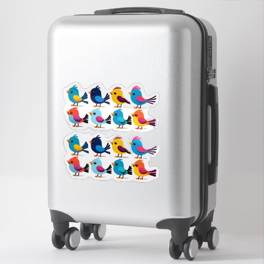 Colorful Cartoon Bird Sticker Set (Koffer)