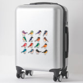 Colorful Cartoon Bird Sticker Set (Koffer)