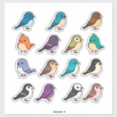 Colorful Cartoon Bird Sticker Set (Vel)