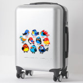 Colorful Cartoon Bird Sticker Set (Koffer)