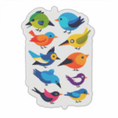 Colorful Cartoon Bird Sticker Set (Voorkant)