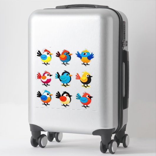 Colorful Cartoon Bird Sticker Set (Koffer)