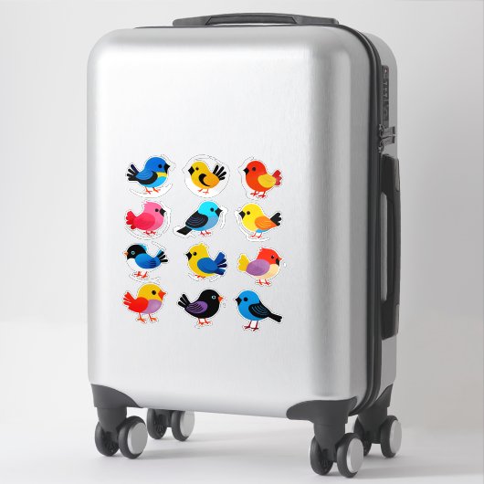 Colorful Cartoon Bird Sticker Set (Koffer)