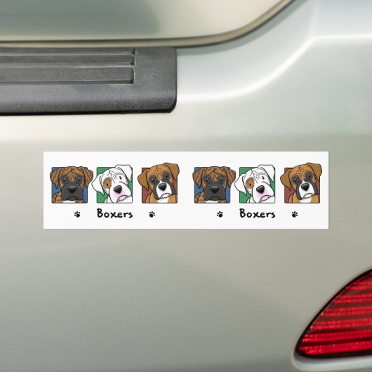 Colorful Cartoon Boxers Bumpersticker (Op auto)