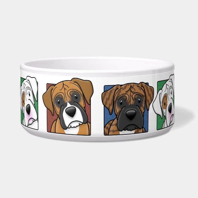 Colorful Cartoon Boxers Voerbakje (Voorkant)