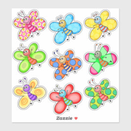 Colorful Cartoon Butterflies Sticker