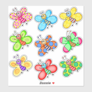 Colorful Cartoon Butterflies Sticker