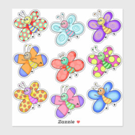 Colorful Cartoon Butterflies Sticker