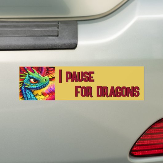Colorful Cartoon Dragon Bumpersticker (Op auto)