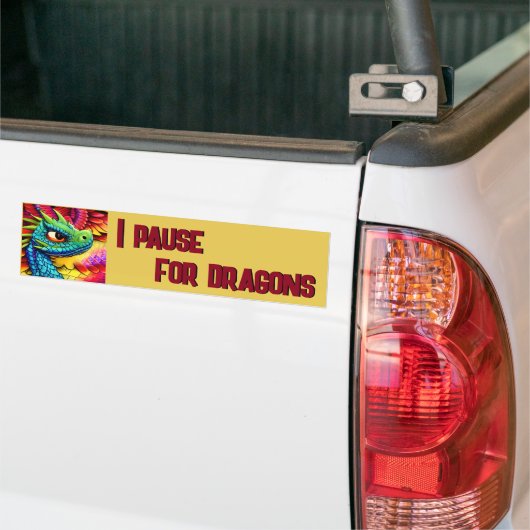 Colorful Cartoon Dragon Bumpersticker (Op Truck)