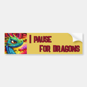 Colorful Cartoon Dragon Bumpersticker