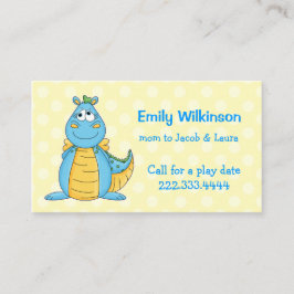 Colorful Cartoon Dragon mammikaart Contactkaartje