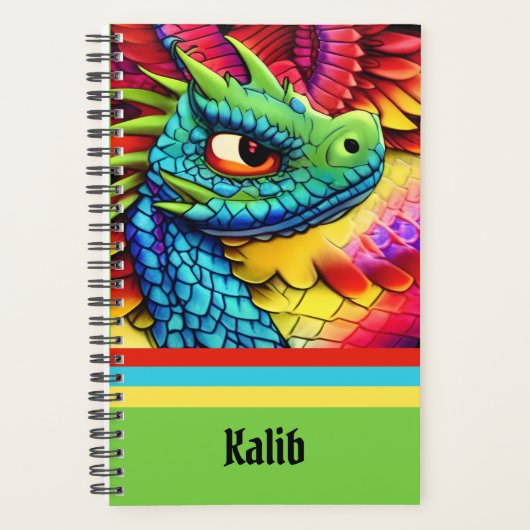 Colorful Cartoon Dragon Planner (Voorkant)