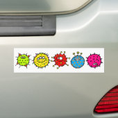 Colorful Cartoon Germs Bumpersticker (Op auto)