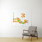 Colorful Cartoon Giraffe Monogram Wandkleed (In Situ (horizontaal))