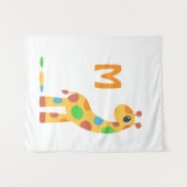 Colorful Cartoon Giraffe Monogram Wandkleed (Voorkant (horizontaal))