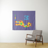Colorful Cartoon Giraffe Monogram Wandkleed (In Situ (horizontaal))