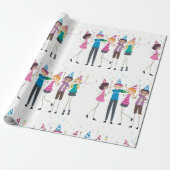 Colorful Cartoon Kids Party Celebration Cadeaupapier (Uitgerold)