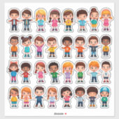 Colorful Cartoon Kids Stickers (Vel)