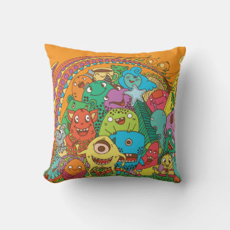 Colorful Cartoon Monster Kussen