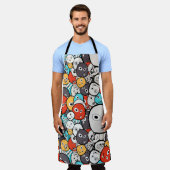 Colorful Cartoon Monsters Schort (Gedragen)