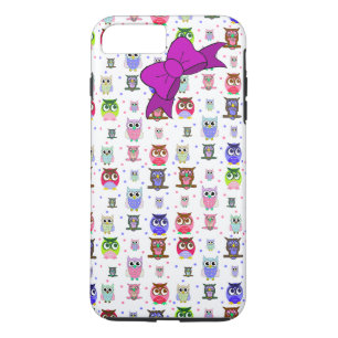 Colorful Cartoon Owl iPhone 7 Plus hoesje