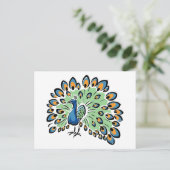 Colorful Cartoon Peacock Briefkaart (Staand voorkant)